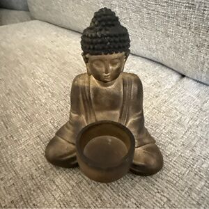 Sitting Buddha Candle Holder - Bronze color
